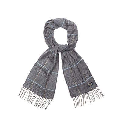 Grey check pattern scarf
